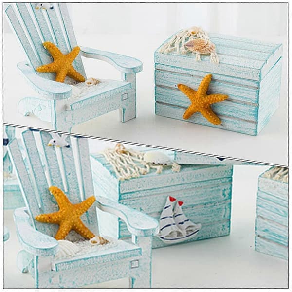 1 Set Mini Strandstol Miniatyr Miniatyrmöbler A