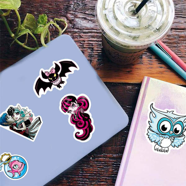 50 kpl Monster High -tarroja vesipulloihin, teini-ikäisille ja aikuisille, vesipulloihin, kannettaviin tietokoneisiin, puhelimiin, Hydro Flask -matkatarroihin, vedenpitäviin vinyylitarroihin