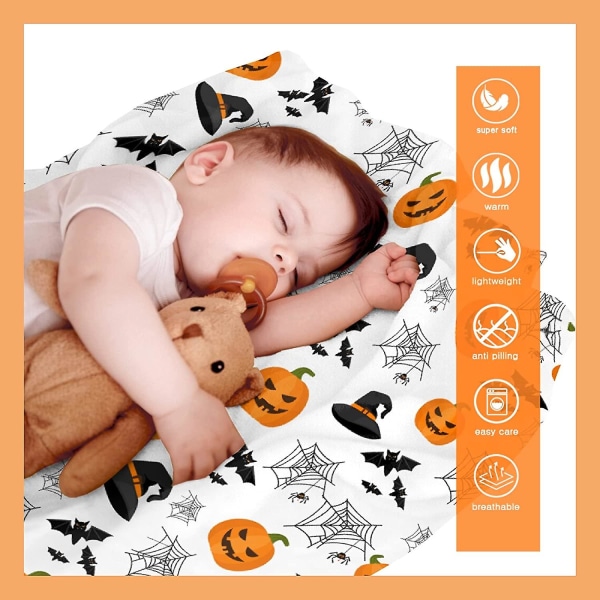 Tæppe Halloween Dekoration Græskar Fleece Letvægts Plaider Gave Til Fødselsdag Jul Bløde Flanelltæpper Til Alle Sæsoner Seng Sofa - 40x50 Tommer