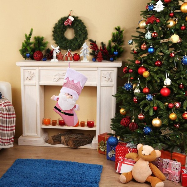Julidéer Kampanj God Jul Tomte Julstrumpor Stora hängstrumpor Juldekorationer för familjen Personliga presenter Xmas Tree De