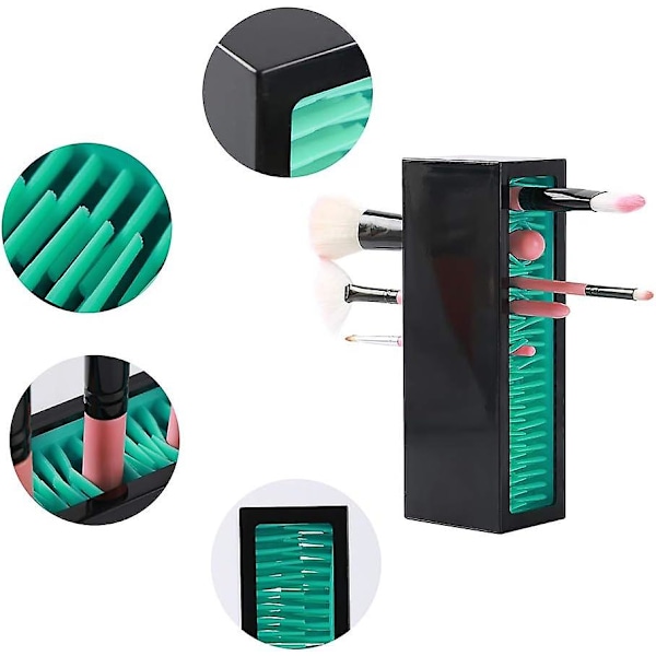 Makeup-børsteholder-arrangør, silikone-forfængelighedslufttørringsstativ-displayopbevaring til børste, eyeliners og mere, praktisk kosmetisk værktøjsbeholder white