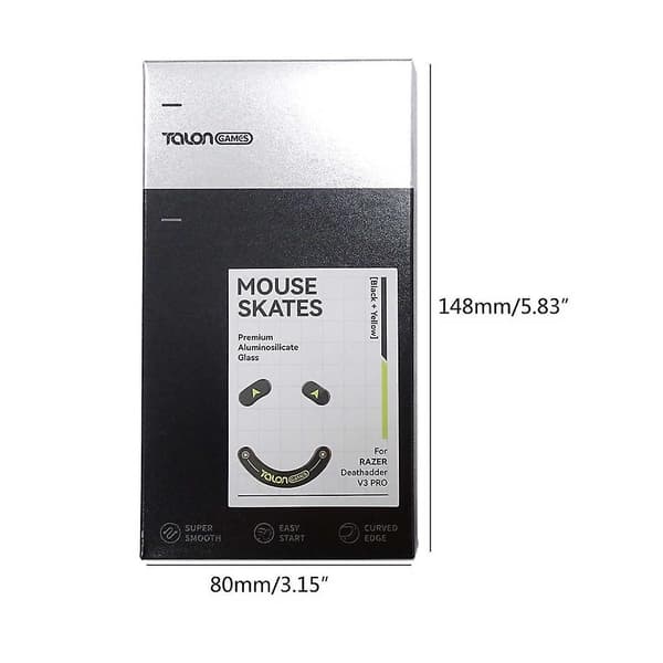 Talongames Glass Mouse Skates erstatnings glidefødder til Deathadder V3 Pro