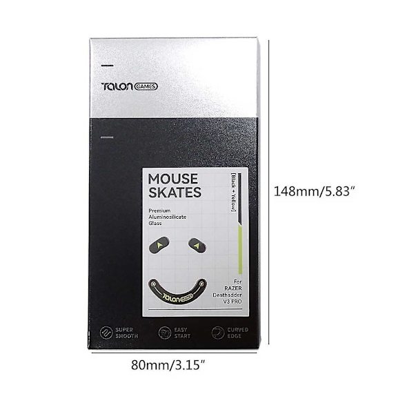 Talongames Glass Mouse Skates erstatningsglideføtter for Deathadder V3 Pro
