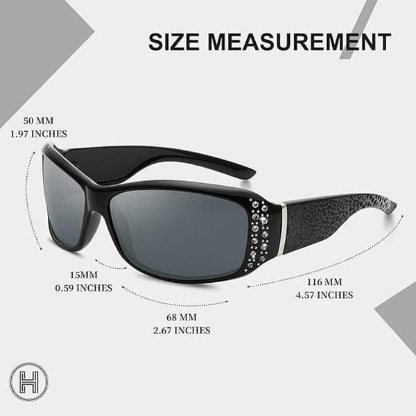 Polariserede solbriller til kvinder med rhinsten