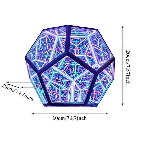 Infinitex Dodekahedron Färgkonstlampa Ny