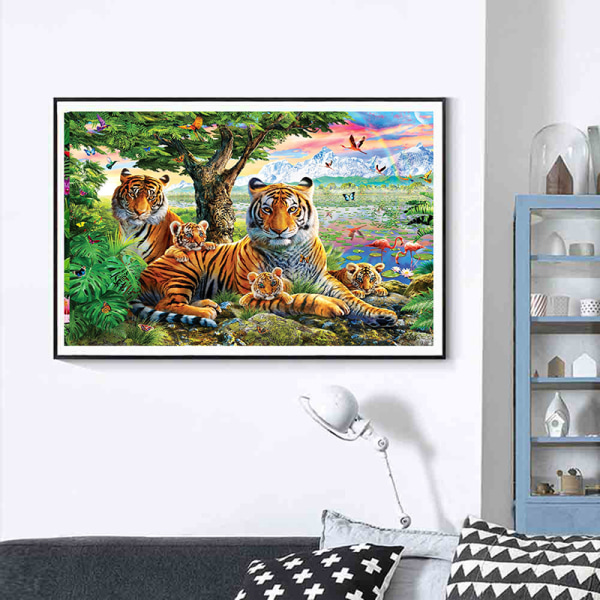 Diamond painting / 5D- diamond painting DIY taidekoristelu Tiger 40x30cm