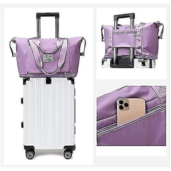 Suuren kapasiteetin kokoontaittuva matkalaukku - vedenpitävä, suurikokoinen taitettava säilytyslaukku käsilaukku (vaaleanpunainen) Pink