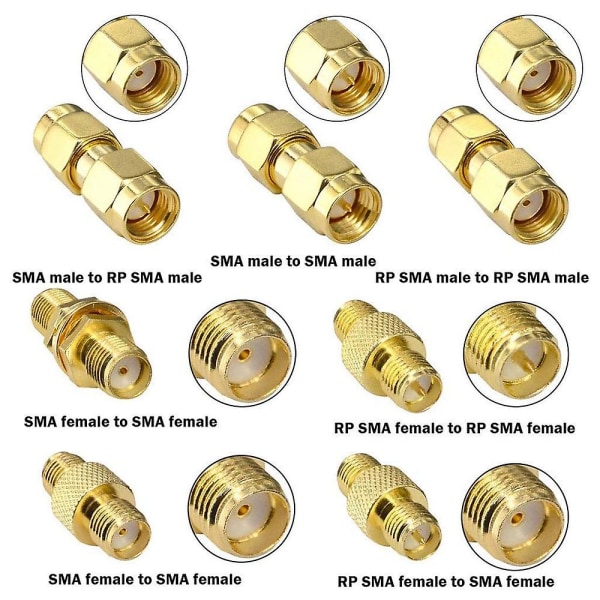 15 Type Rf Antenne Adapter Kit Sma Connector Sma Hanne Hunn Converter For Wifi Antenne Extension C