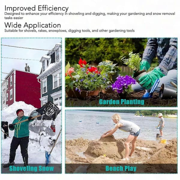 2 stk. D-grep plast spadehåndtak for snømåking, graving og raking