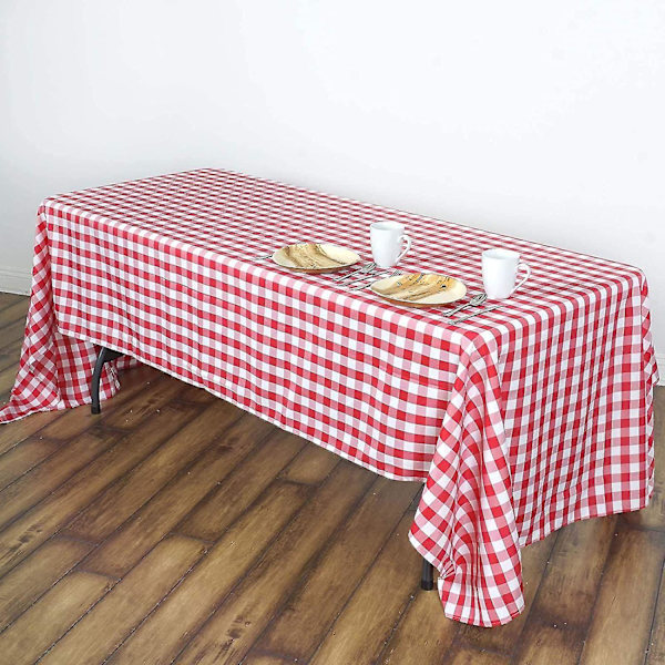 Nye produkter i 2023, festartikler Rød og hvid ternet Buffalo Plaid Gingham stof rektangulær dug til sommer