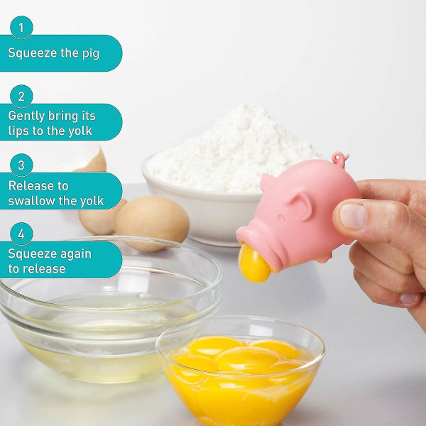 Silikon eggeskiller, skille eggeplomme fra eggehvite, kjøkkenutstyr bakeverktøy (plommegris)