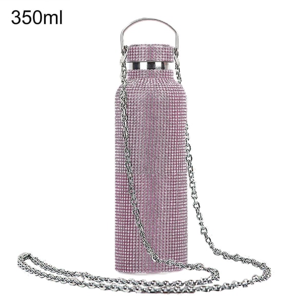 350 ml / 500 ml / 750 ml eristetty pullo tekojalokivi upotettu thermal ruostumattomasta teräksestä lapsille eristetty vesikuppi matkustamiseen Leopard Pink 350ml