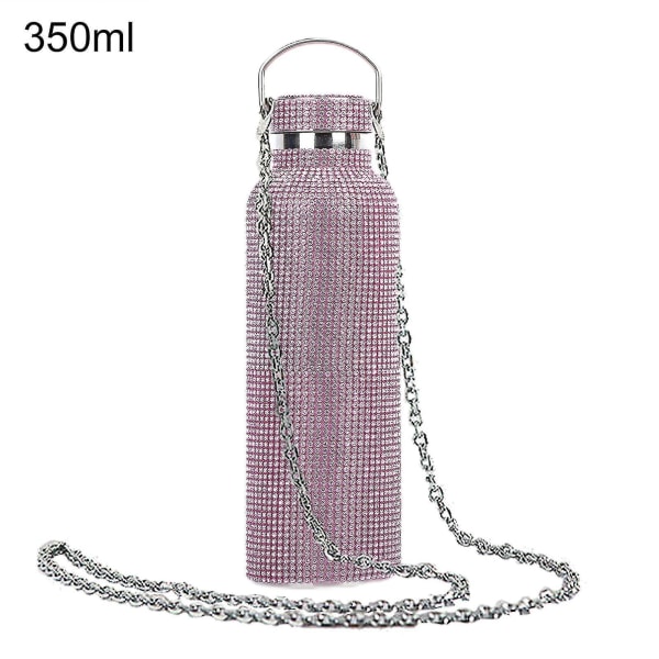 350ml/500ml/750ml isolerad flaska strass inlagd thermal rostfritt stål Barnisolerad vattenkopp för resor Pink 750ML