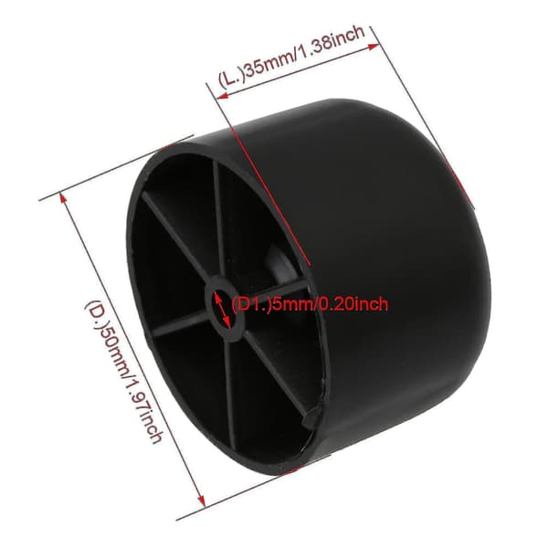 8 stk. 50 mm Diameter Sorte Plastik Sofaben Til Møbelbord Stol Ben (ruipei)