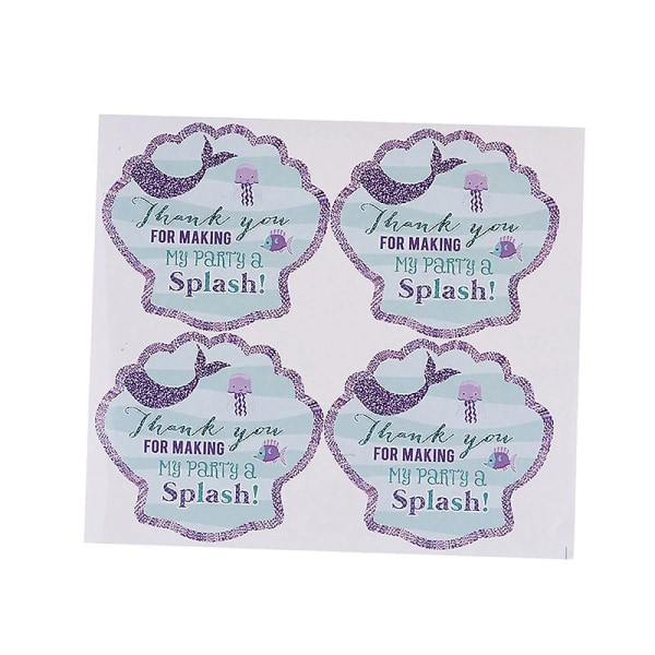 40 stk Mermaid Seal Stickers Thank You Sea Shell Labels Diy Baking Gift Labels