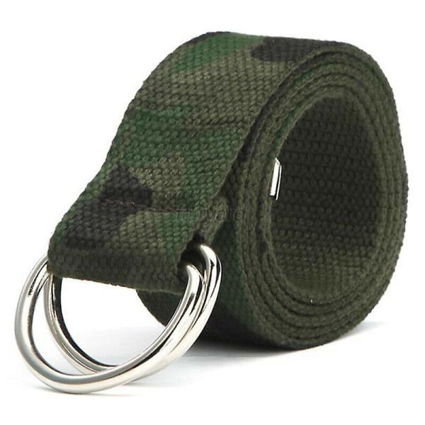 Unisex Canvas vyötärönauha Double D Ring solki farkut vyötärönauha Camo