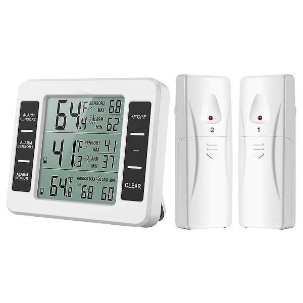 Uppgraderad version Kylskåpstermometer trådlös digital frys