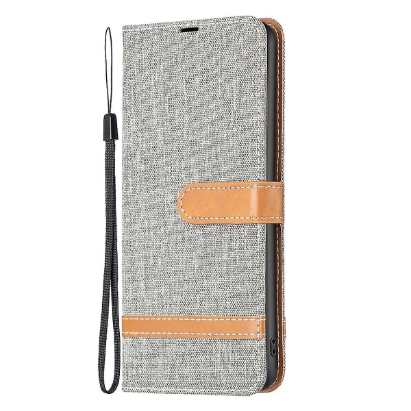 Samsung Galaxy S24 Ultra Case Jeans Kangas Lompakon puhelimen cover Grey Style G Samsung Galaxy S24 Ult