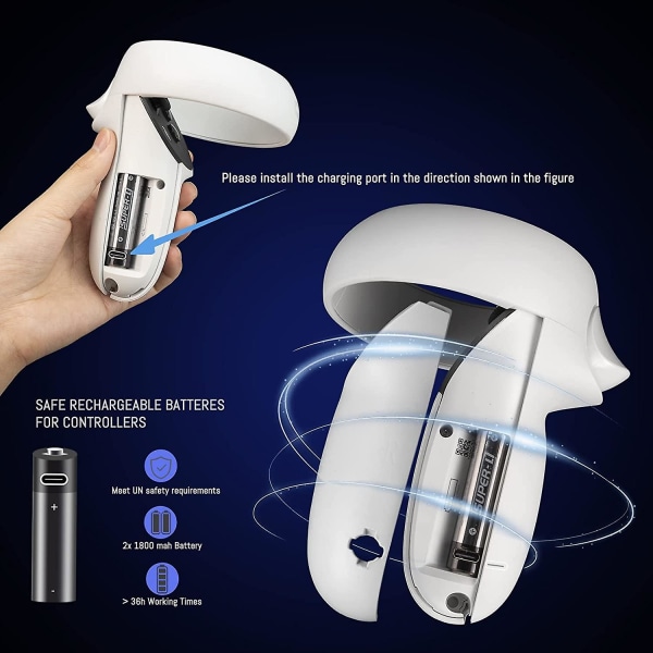 Laddningsdocka för Oculus Quest 2, stöd för laddning av magnetisk dubbelkontroll och headset Vr-tillbehör