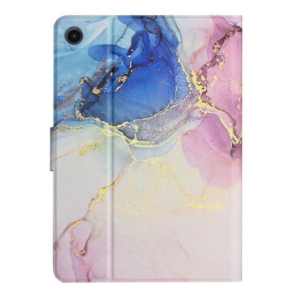 Samsung Galaxy Tab A8 Marmor Mönster Smart Lædercover Rosa Blå