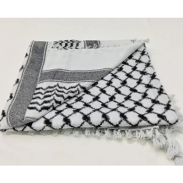 Palæstina-tørklæde, Keffiyeh, Arafat Hatta, Bred med kvaster, Shemagh Keffiyeh Arabisk Houndstooth100% Y2