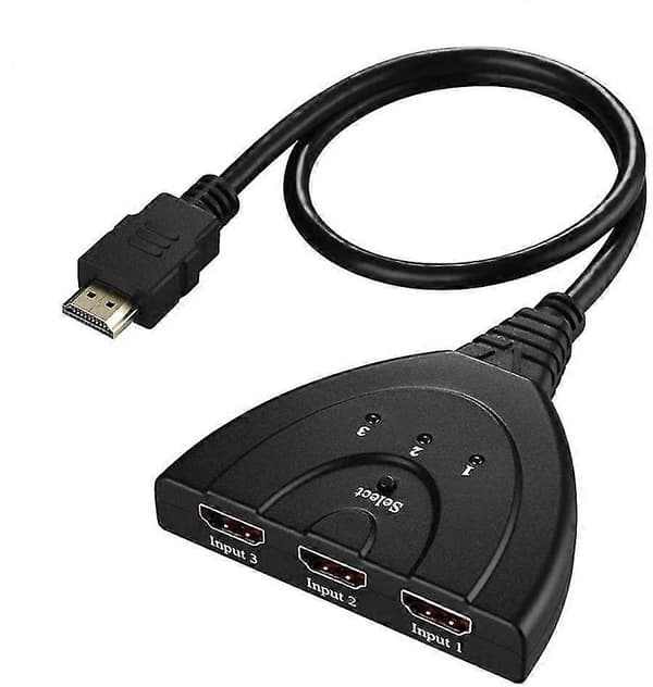 Switch, HDMI Pigtail Switch Splitter 3 in 1 ut med höghastighets Pigtail-kabel