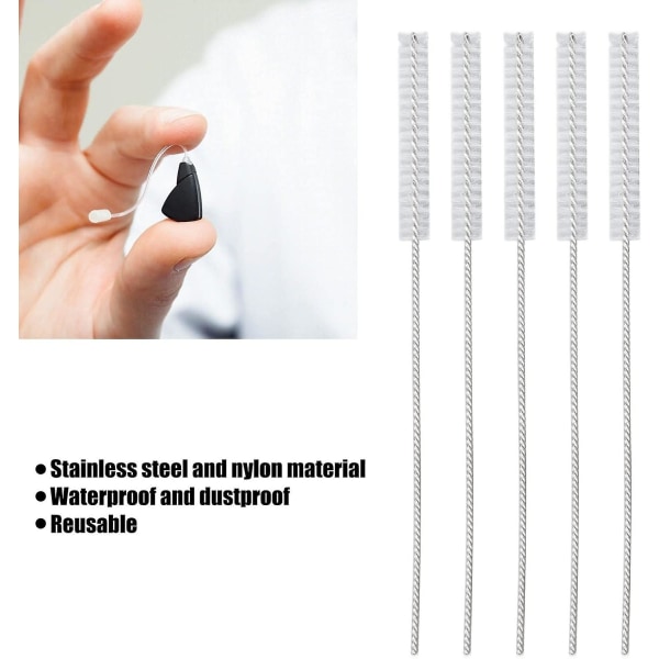 Høreapparat ventilasjonsrørbørste - 10 stk 2,5 mm rengjøringsverktøy for små hull eller rør