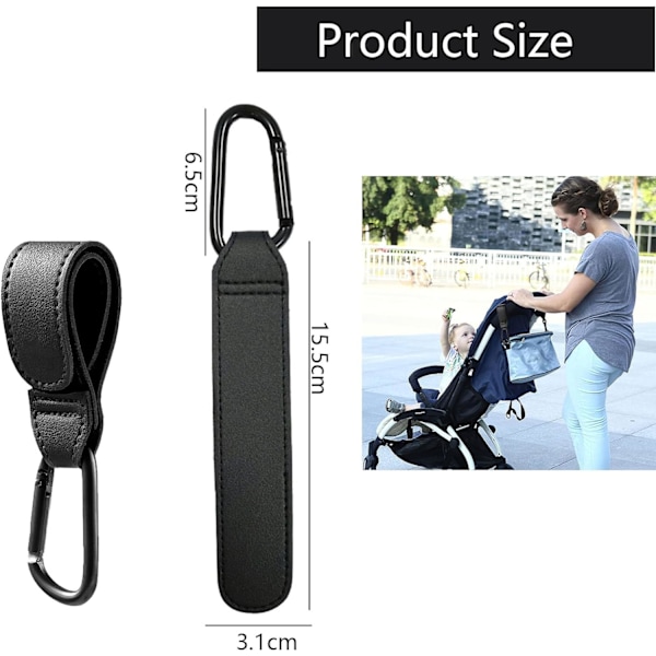 2 stk Barnevogn Henger Klips, Heavy Duty Barnevogn Henger Klips Buggy Klips, for Mamma Bleieveske, Barnevogn, Ryggsekk, Handlekurv