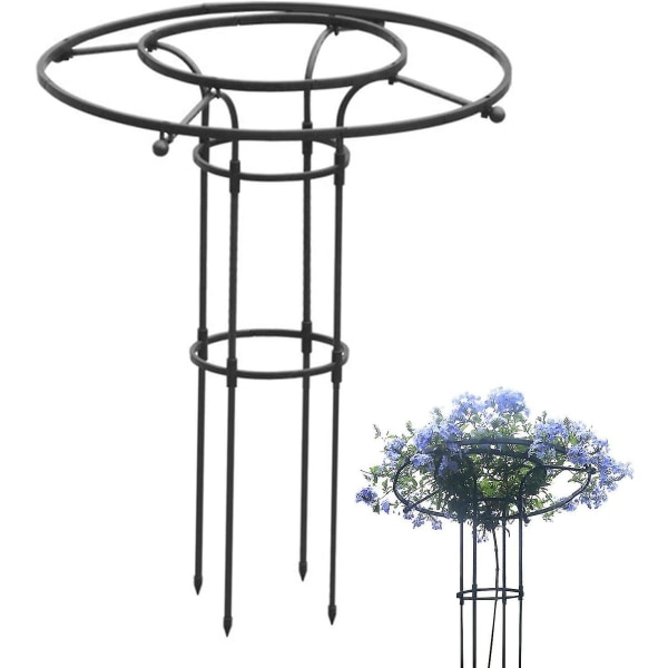 Vertikalt Trädgårdsstöd i Metall, Metallparaply Högt Växtstöd, Växtstöd för Klätterväxter och Blomsterställ, Ingen Montering Krävs