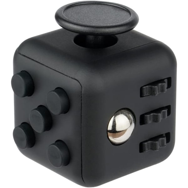 Fidget Toy Cube Toy Sensory Toy Stress Toy Anxiety Relief Toy Killing Time Finger Toy for Office Classroom Toy Gift - Black