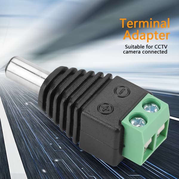 10st DC Power Male Plug Jack Terminal Adapter Connector Compatible with CCTV Camera 5.5*2.1mm