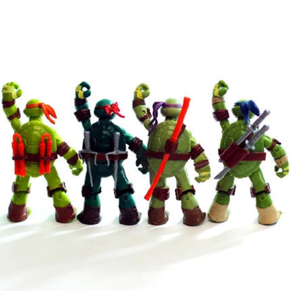 4 stk Teenage Mutant Ninja Turtles Action Figurer Legetøj Model Dukker Børn Drenge Piger Fans Legesæt Fødselsdagsgaver