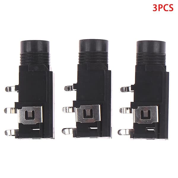 3 stk/parti 6,35 mm Jack Stereo Hunstik Audio Adapter 4-benet