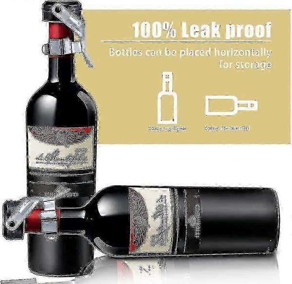 Champagne prop, 2 stk. vinflaskepropforsegler i rustfrit stål til Cava Prosecco mousserende vinprop