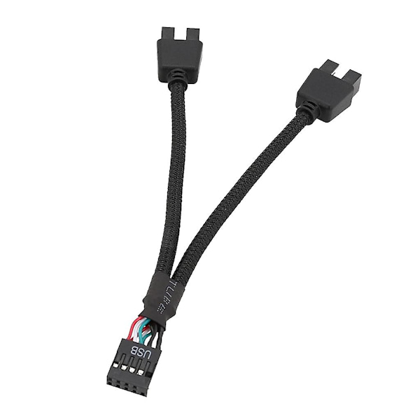 Hovedkort USB 9-pinners grensesnitt Header Splitter 1 til 2 Skjøteledning Adapter