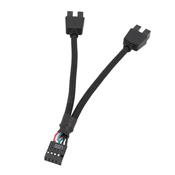 Moderkort USB 9-pin Gränssnitt Header Splitter 1 Till 2 Förlängningskabel Adapter