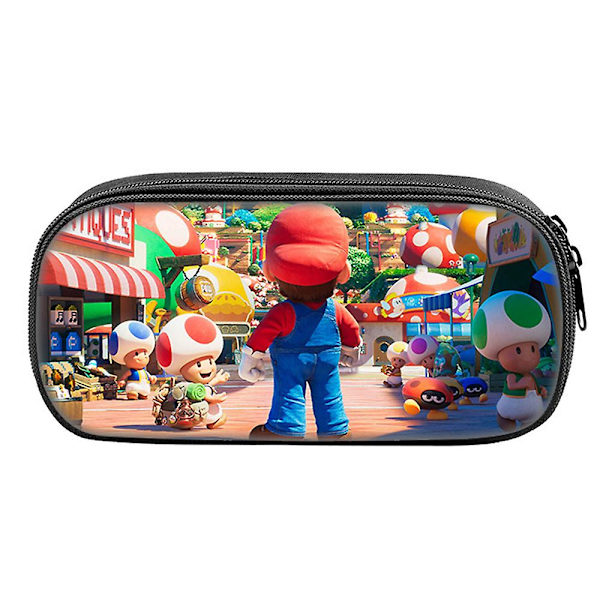 2023 Super Mario Bros Filmen 3D-tryck Stor Kapacitet Pennfodral Dragkedja Pennpåse Skolväska För Barn Pojkar Flickor Student Tillbaka Till Skolan C