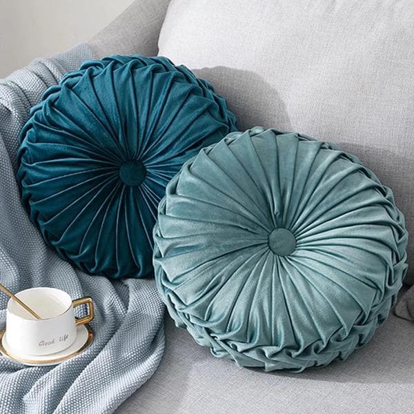 Runde Fløjlspuder Sofa Små Håndlavede Pyntepuder