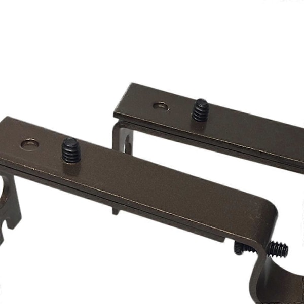 2 Stycken Justerbara Metall Gardinstång Väggfäste Krok Hållare Silver Brown
