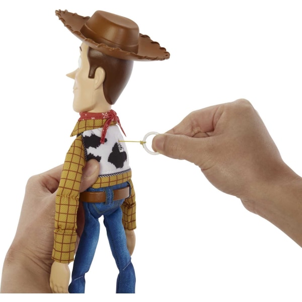 Disney og Pixar Toy Story Filmspil, Talking Woody Figur og Ragdoll Body, 20 fraser, Pull Tab Aktiver lyd, Roundup Fun Woody