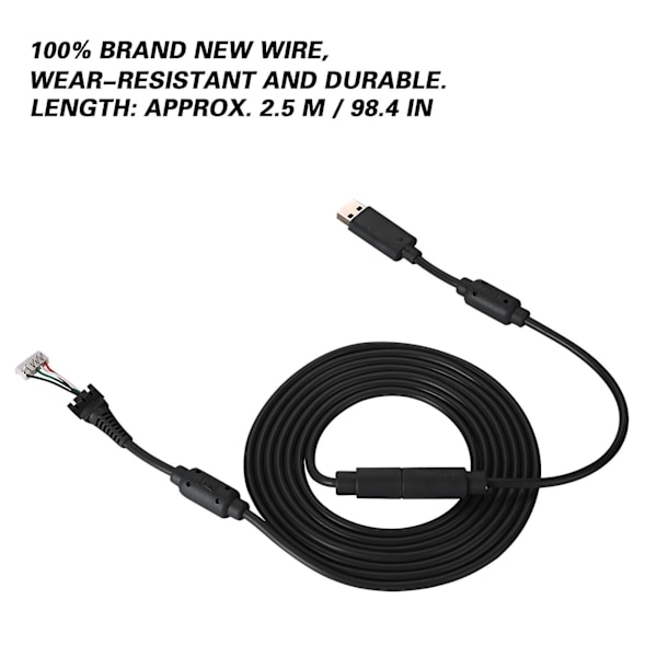 Usb 4-nastainen Pelikonsolin Johto Vaihtojohto Irrotettava Adapteri Xbox 360:lle (musta)