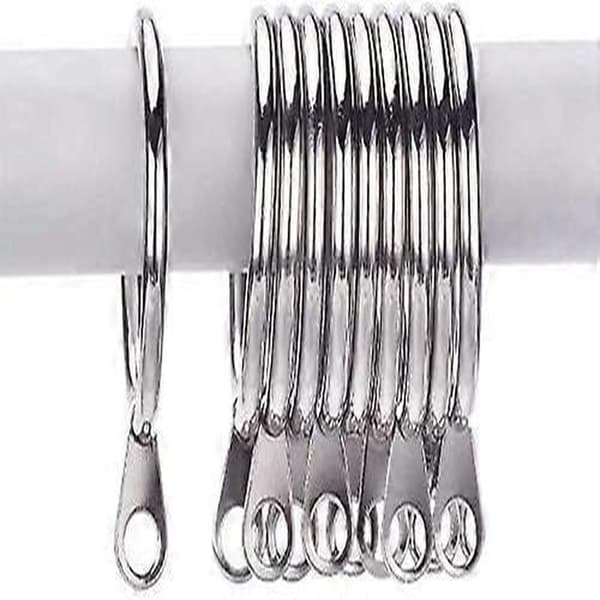 50-pack metallgardinringar för gardiner och stänger, 38 mm innerdiameter (silver)