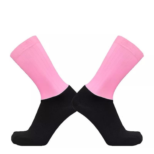 Antislip Silikon Sommar Aerosockor Whiteline Cykelstrumpor Män Cykel Sport Löpning Cykelstrumpor Calcetines Ciclismo 5 S 35-39