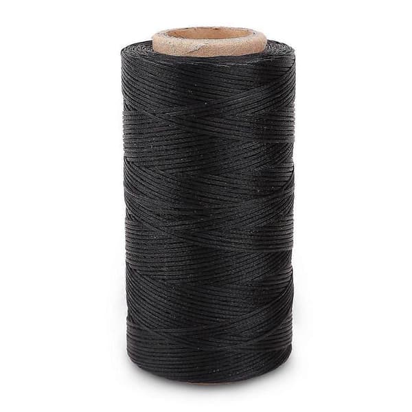 Flad vokset trådrulle 260M læder læder DIY DIY sort