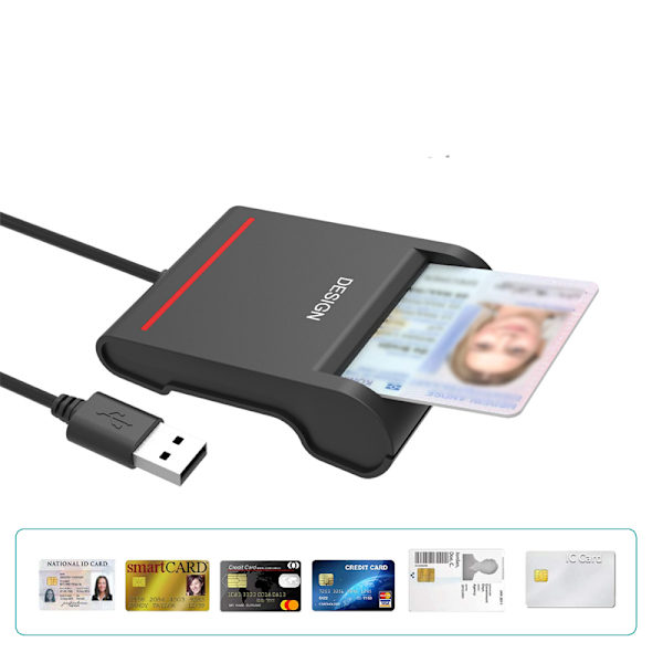 USB Elektronisk ID-kortläsare, ID-kortläsare för personlig identifiering, Kompatibel med FIPS 201, FIPS TAA