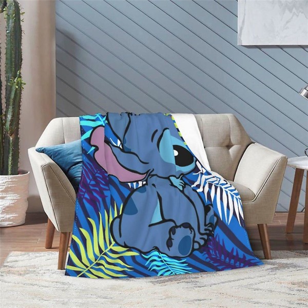 Lilo & Stitch Cartoon Printing Blanket Soft Warm Fleece Flannel Blankets Sofa Bed Car Throw Birthday Stitch Fan Gifts