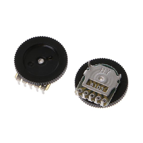 10 Stk B103 16x2mm 10k Ohm Dobbeltskive Taper Volume Wheel Duplex Potentiometer