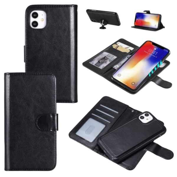 iPhone 13 2-i-1 Magnetisk Wallet Cover Sort