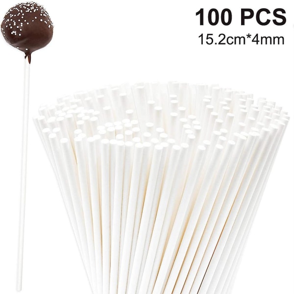 100 st Lollipop Sticks, Marshmallow Sticks, Food Safety Creative Multi-function Lollipop Sucker Sticks 152*4mm"