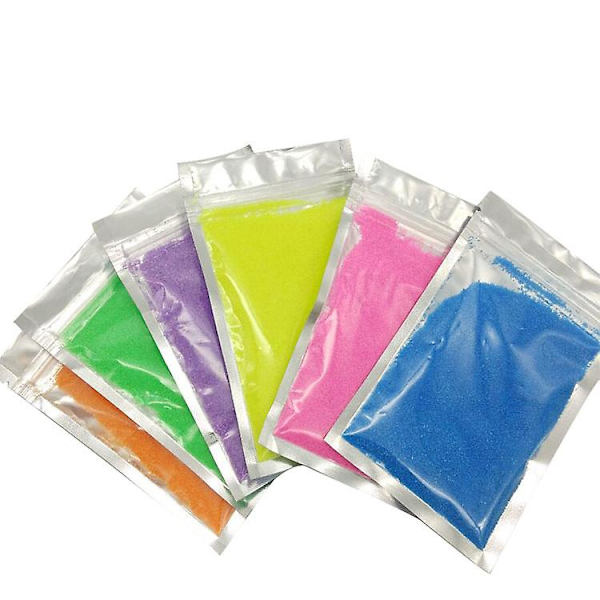 DIY Ikke-våd Magisk Sand Håndlavet Legetøj Farvet Sand I 6 Assorterede Farver - 6 Poser Med 50g Kunstmaterialer Til Børn